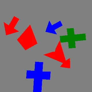 Synthetic detection sample with symbol shapes